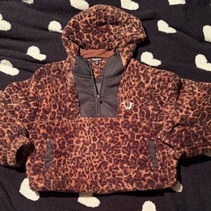 True Religion Brown Leopard Womens Hoodie